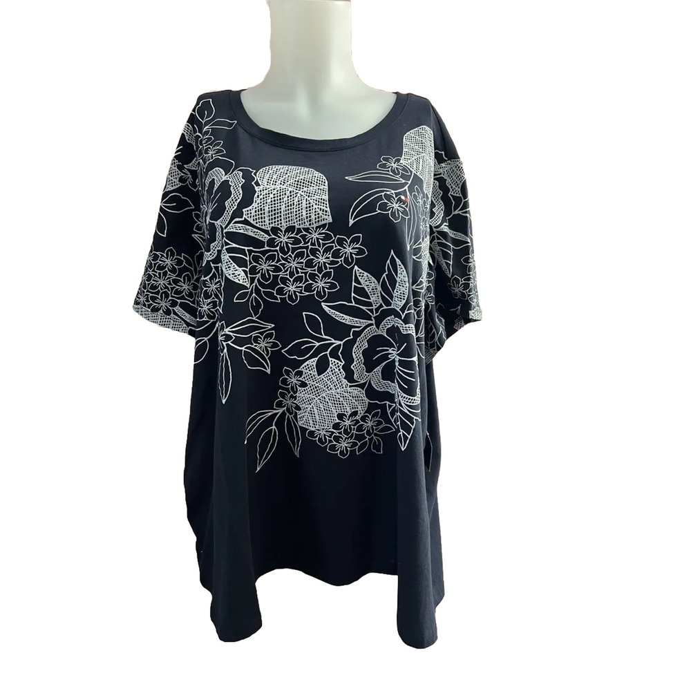 Tommy  Top Short Sleeve Printed‎ floral Casual Sz 3XL Stretch NWT